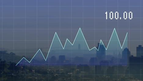 animation of cityscape over data processing