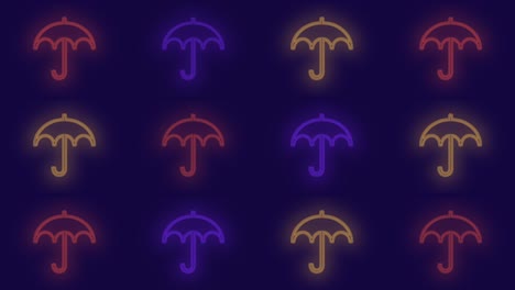 Pulsing-colorful-umbrella-pattern-with-neon-light-in-casino-style