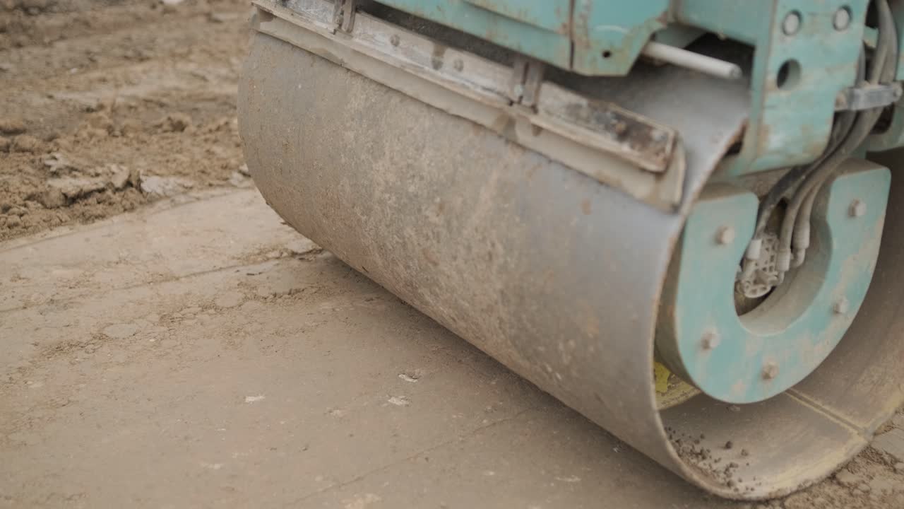 Excavation tractor works, compaction of the soil