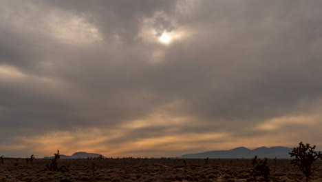 overcast sunset in the mojave desert in southern california