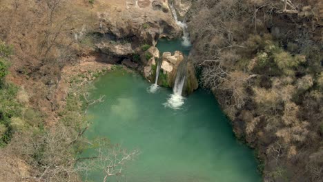 beautiful waterfall in cascada de comala park near chiquilistlán, jalisco, mexico