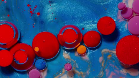 colorful abstract art with bubbles and swirls