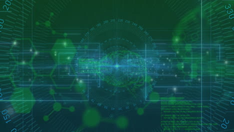 animación del procesamiento de datos sobre el cerebro