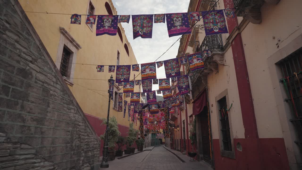Street view with festive decorations
