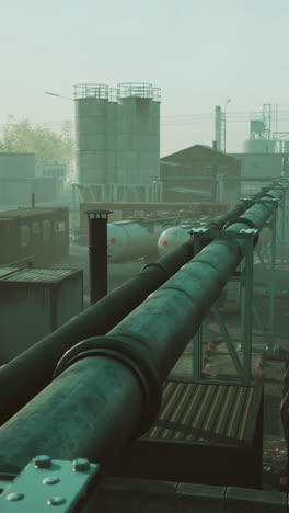 industrial area with large pipes