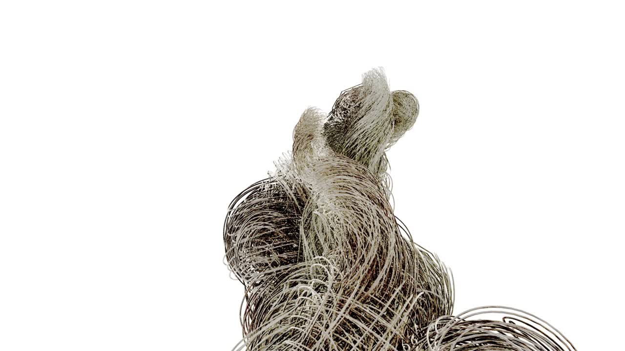 4k 나선형 나선은 위로 달려갑니다. - 컬러 케이블. - 휘어진 나선형 케이브. - 광섬유. - 광 섬유 케이블이 성장하고 있습니다. - 라인 네트워크 기술 배경. - 색의 혼합 케이블과 프로그레시브 데이터 시스템. - 신경망. - 색.