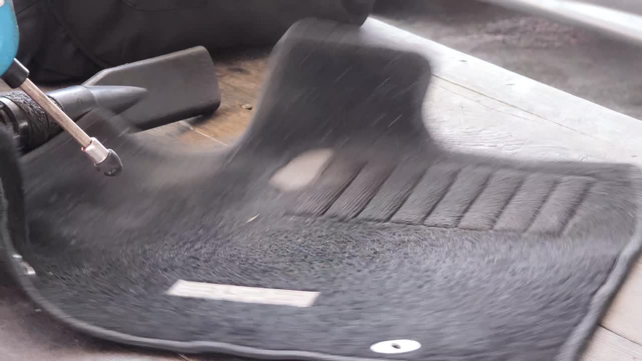 Steam Cleaning Car Mat