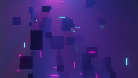 Animación-De-Cubos-3d-Y-Fondo-Morado