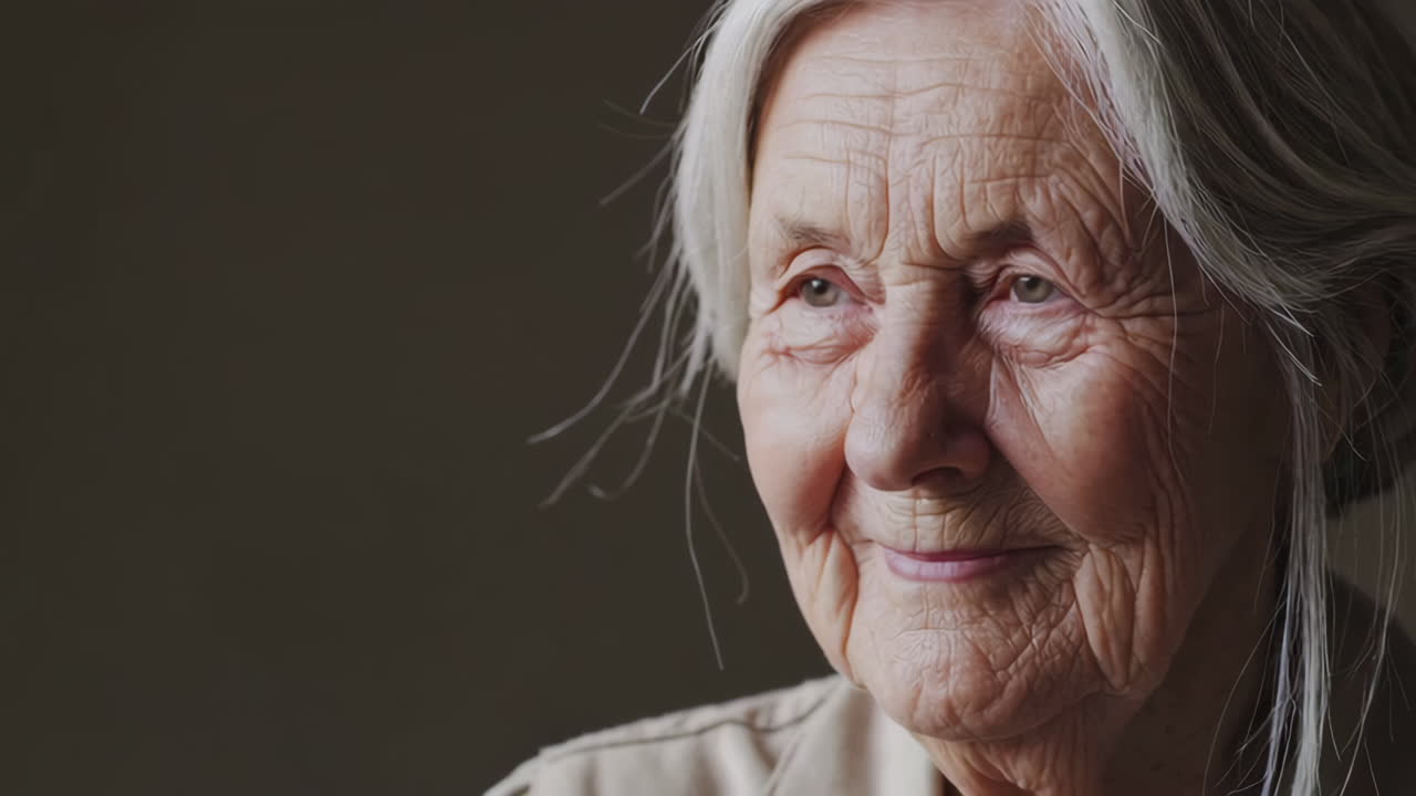 retrato de una anciana sonriente