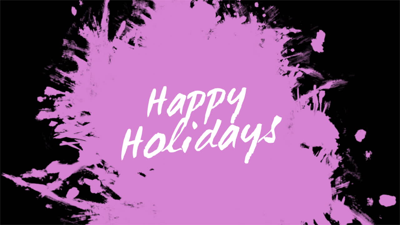 축제 분홍색 스플래시 검은 바탕에 행복한 휴일