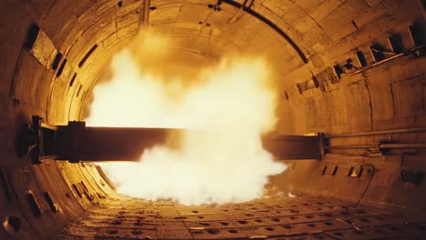 inside a burning furnace