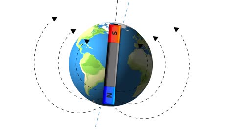 animation showing earth's magnetic field interaction