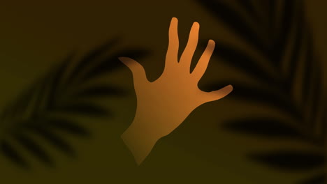 animation of hand and plants on green background