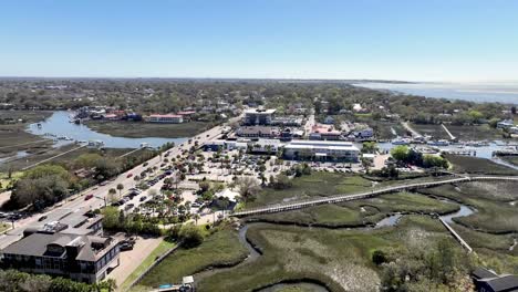 aerial over shem creek, mount pleasant sc, south carolina near charleston sc, south carolina