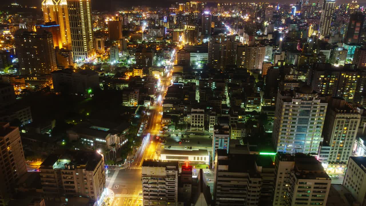 Time lapse of Kaohsiung cityscape during sunset twilight
