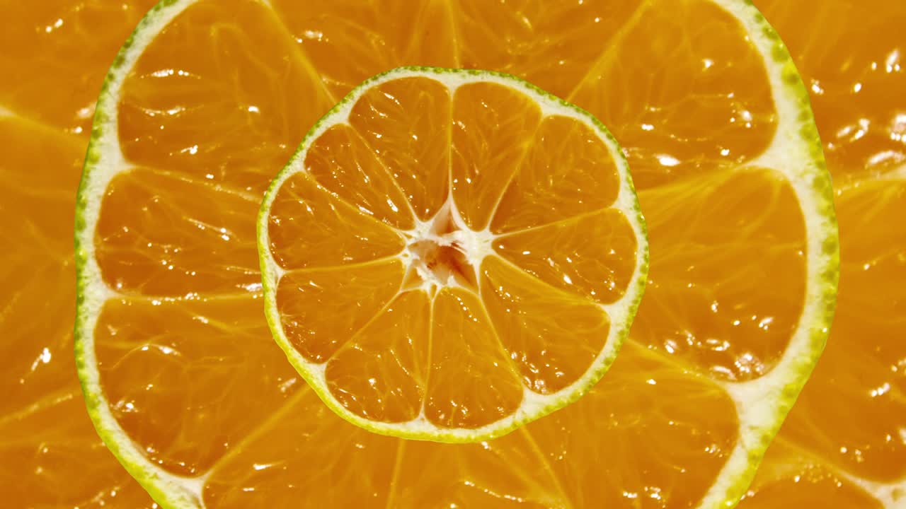 agrandamiento de mandarinas naturales en gráficos de movimiento mínimo animación en bucle sin costuras