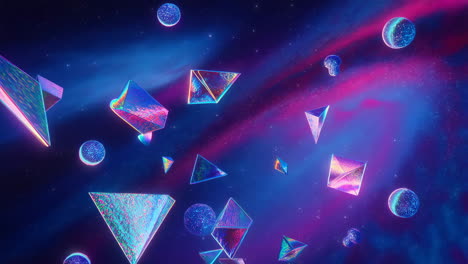 abstract geometric shapes in a cosmic nebula