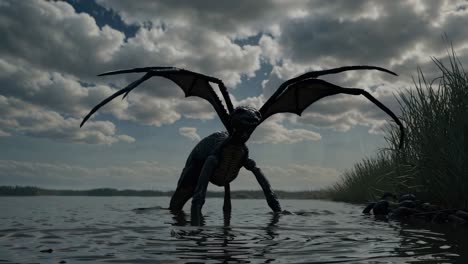 swamp monster in water