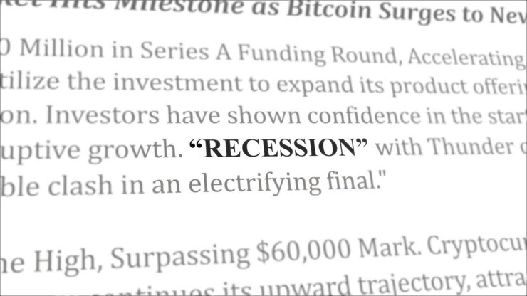 Recession news headline in different articles
