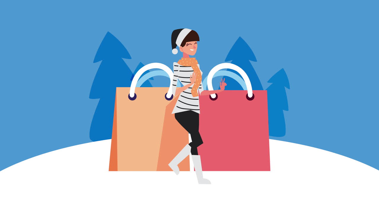 크리스마스 에 쇼핑 하는 여자