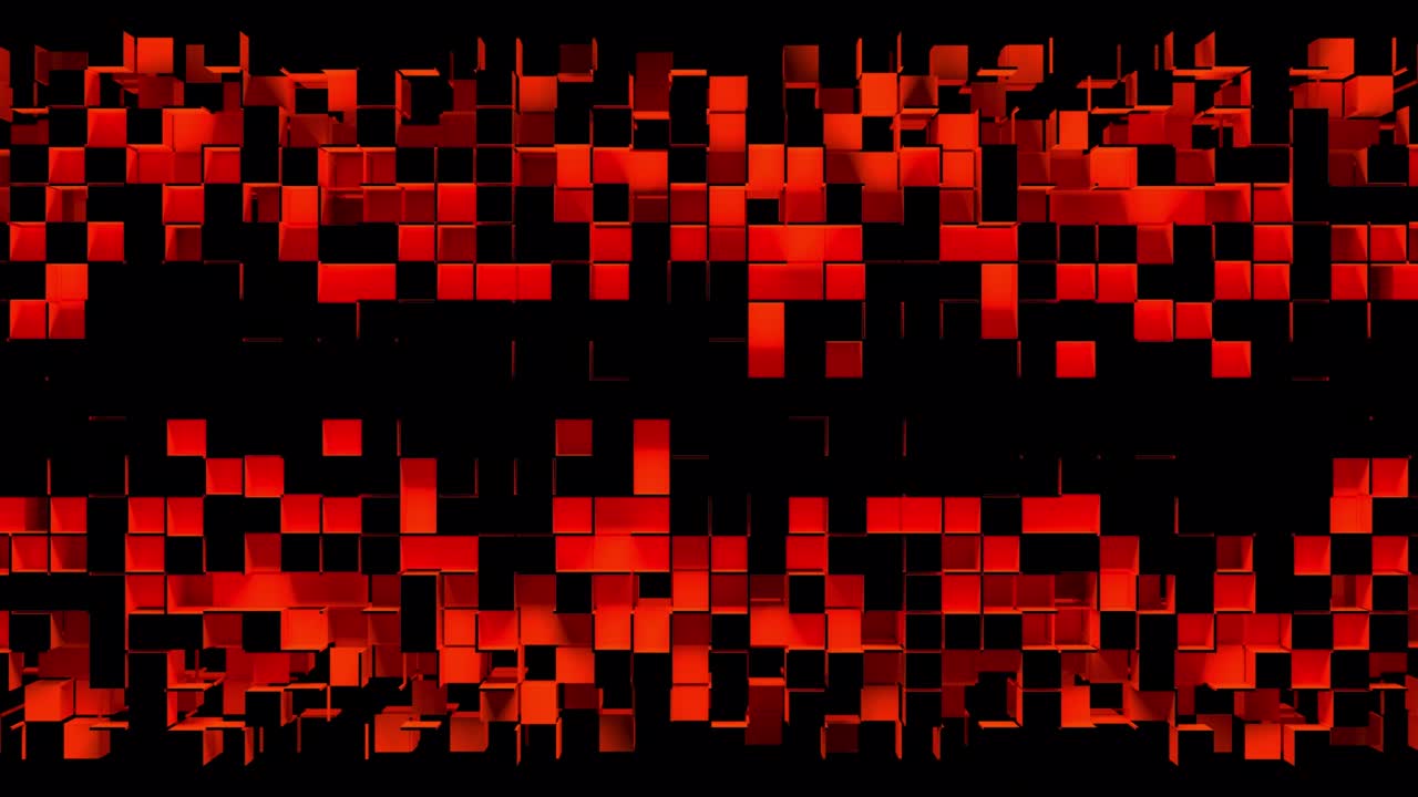tiras abstractas de celdas de mosaico cuadradas sobre un fondo negro
