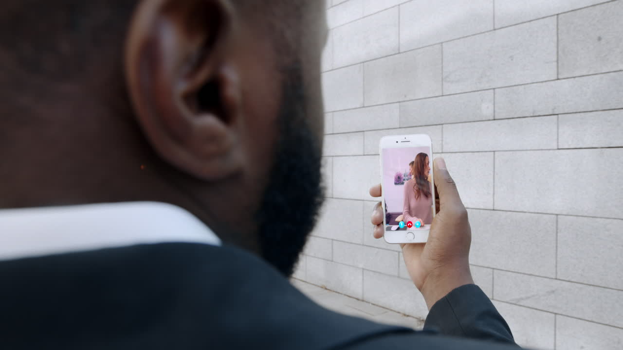 Freelancer distance call smartphone with unrecognizable boss close up
