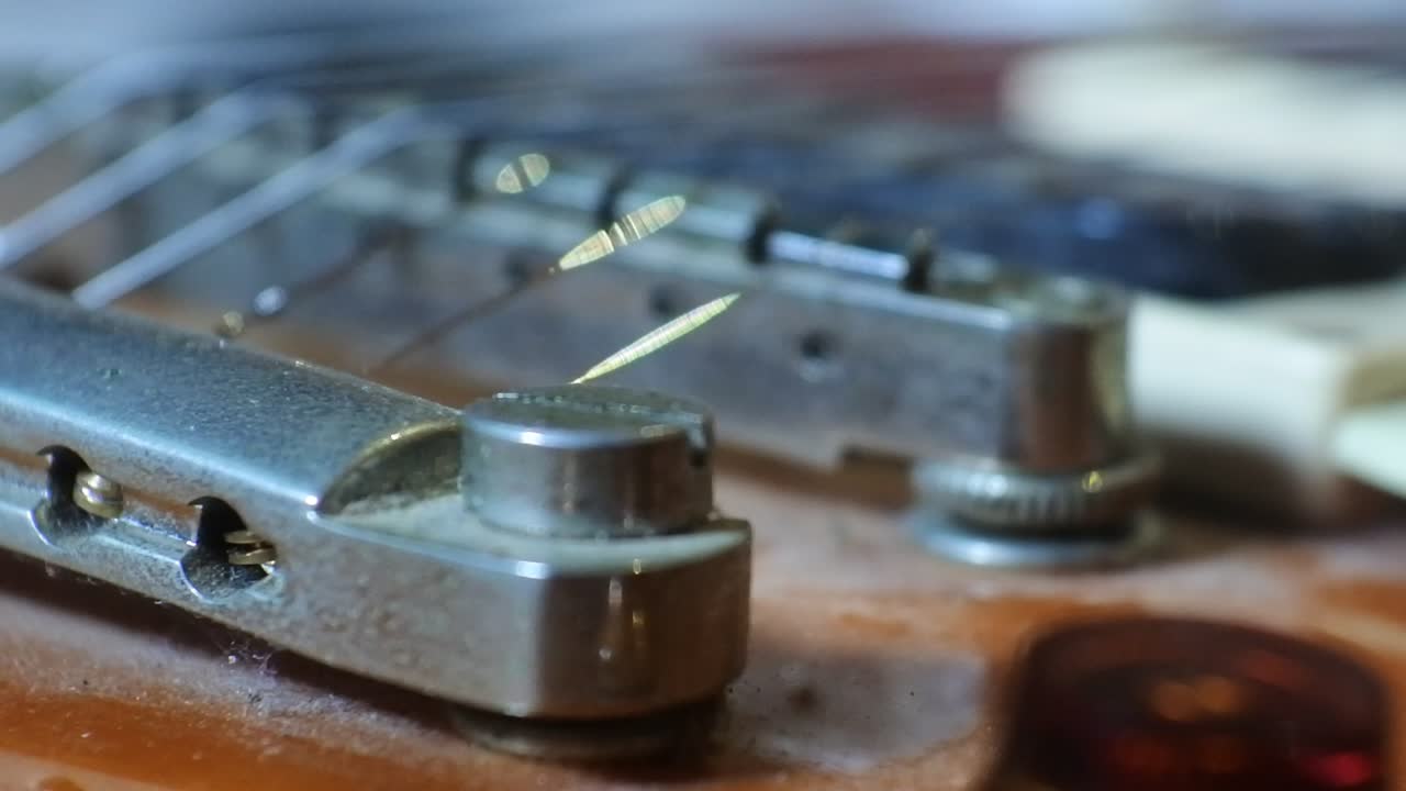 diapasón de guitarra primer plano macro control deslizante