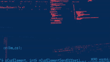 Animation of data processing on navy background
