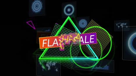 Animation-of-data-processing-over-flash-sale-text