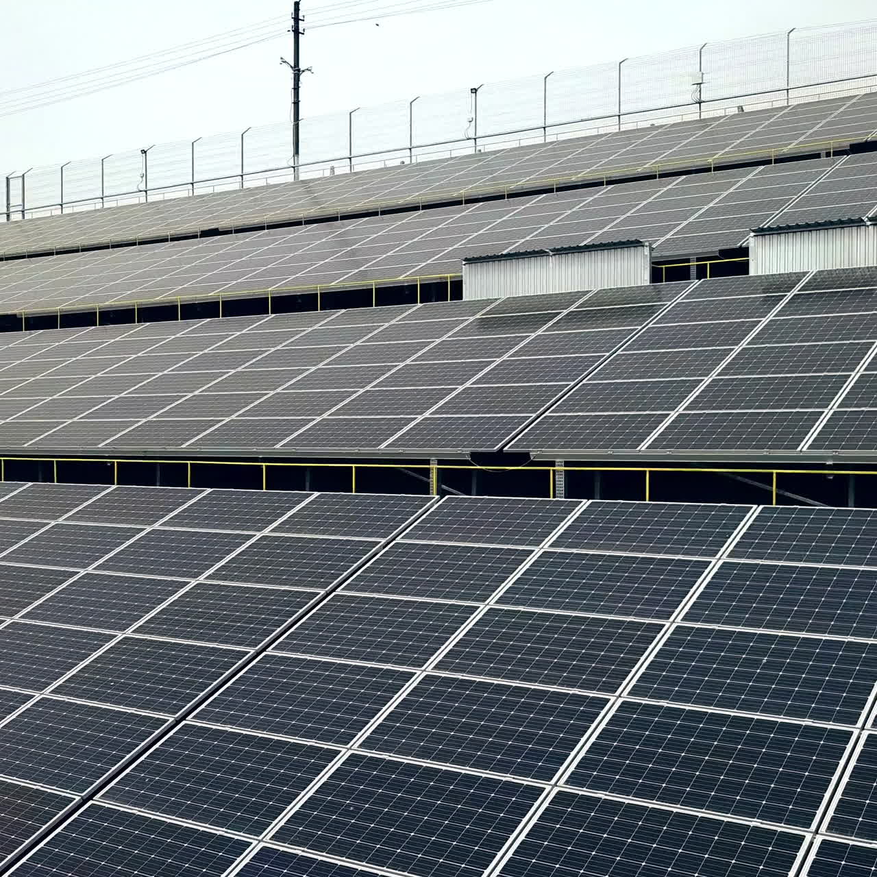 Solar panels. Power station. Blue solar panels. Alternative source of electricity. Solar farm. Source of ecological renewable energy.