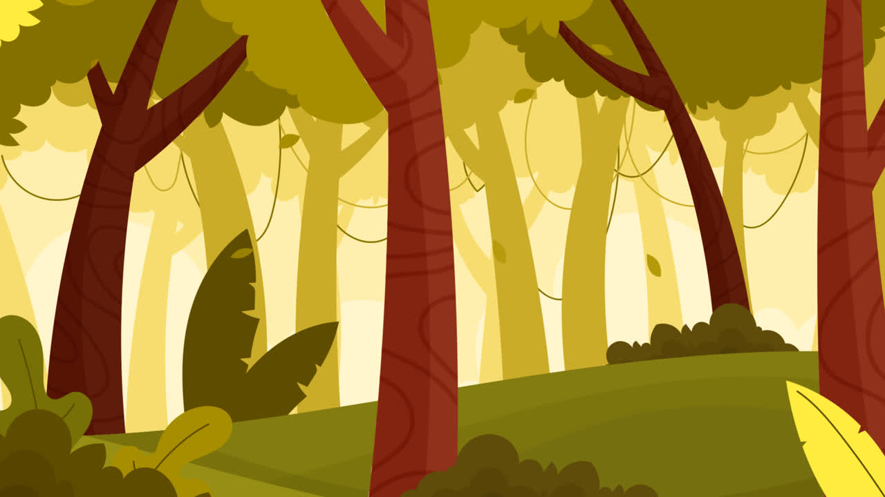 Motion Graphic of Cartoon jungle background