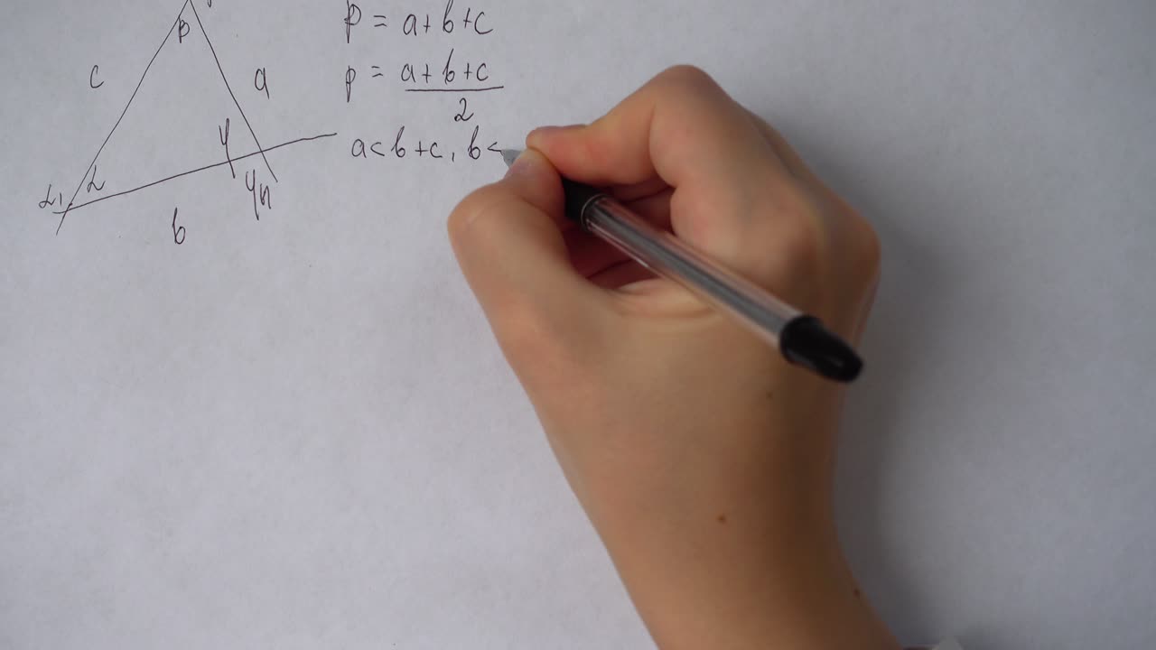 Writing of mathematical formulas on paper