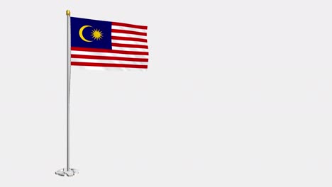 vídeo de bucle de la bandera de malasia revoloteando en el viento, vídeo en cámara lenta de 4k, con canal alfa