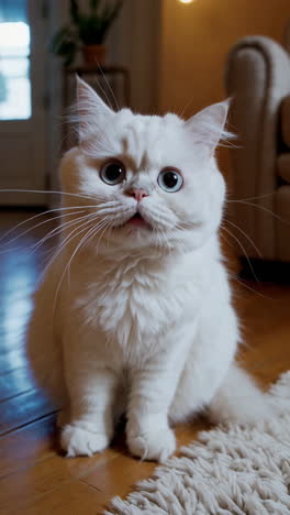 close-up portraits of an expressive white cat