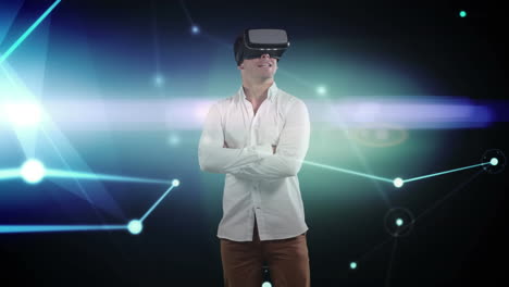 Caucasian man test VR technology