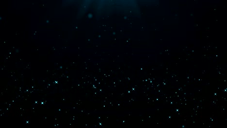 las partículas azules brillan en el fondo. animación de bucle