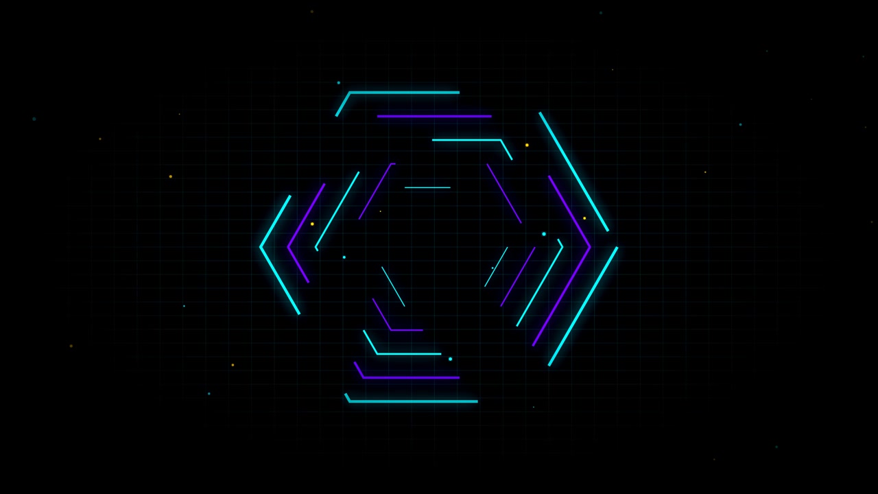 Abstract Neon Hexagon Geometric Motion Graphic
