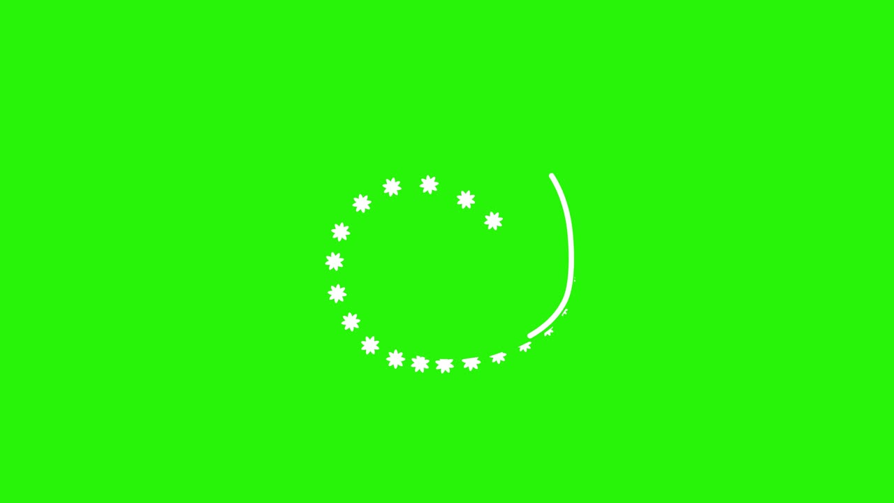 Short line and shapes animation effects elements on green screen chroma key