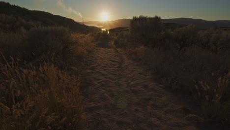 Sunset-on-a-hiking-trail-Kamloops-B-C