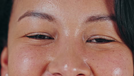 Closeup,-eyes-and-woman-with-skincare