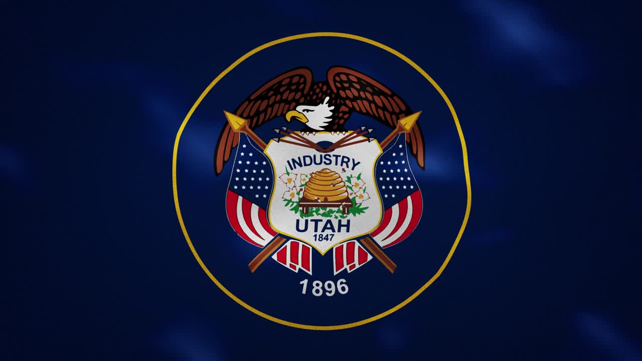 Bandiera densa dello Utah che sventola, sfondo in loop.