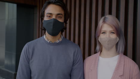 couple wearing masks