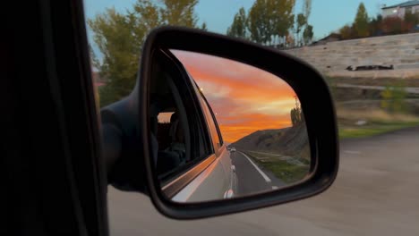 road trip in sunset colorful twilight vehicle road trip travel to istanbul turkey destination visit tourist attraction drive safe sunset landscape couple trip with friends and family joyful summer sun