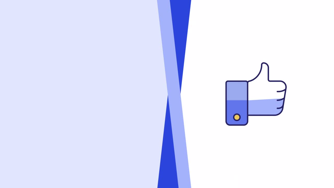 4k video of cartoon hand with thumb up on white background.