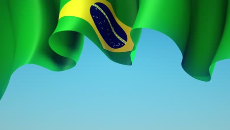 brazil waving flag on blue sky for banner design. animated background - brazil waving national flag. festive patriotic design. brazilian holidays. seamless loop