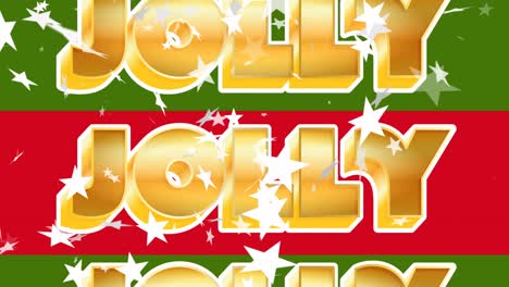 animación de felicitaciones de navidad con estrellas y rayas rojas y verdes de fondo