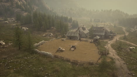 serene mountain village farm