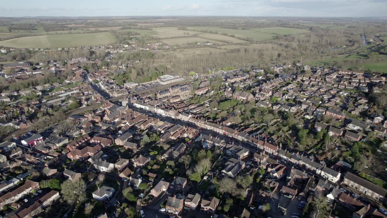 imágenes de drones aéreos de punto de vista alto de inglaterra de la ciudad dehungford