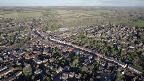 hungerford town england high point of view aerial drone footage