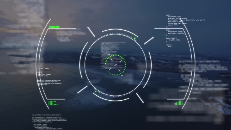 Animation of scope scanning and data processing over landscape